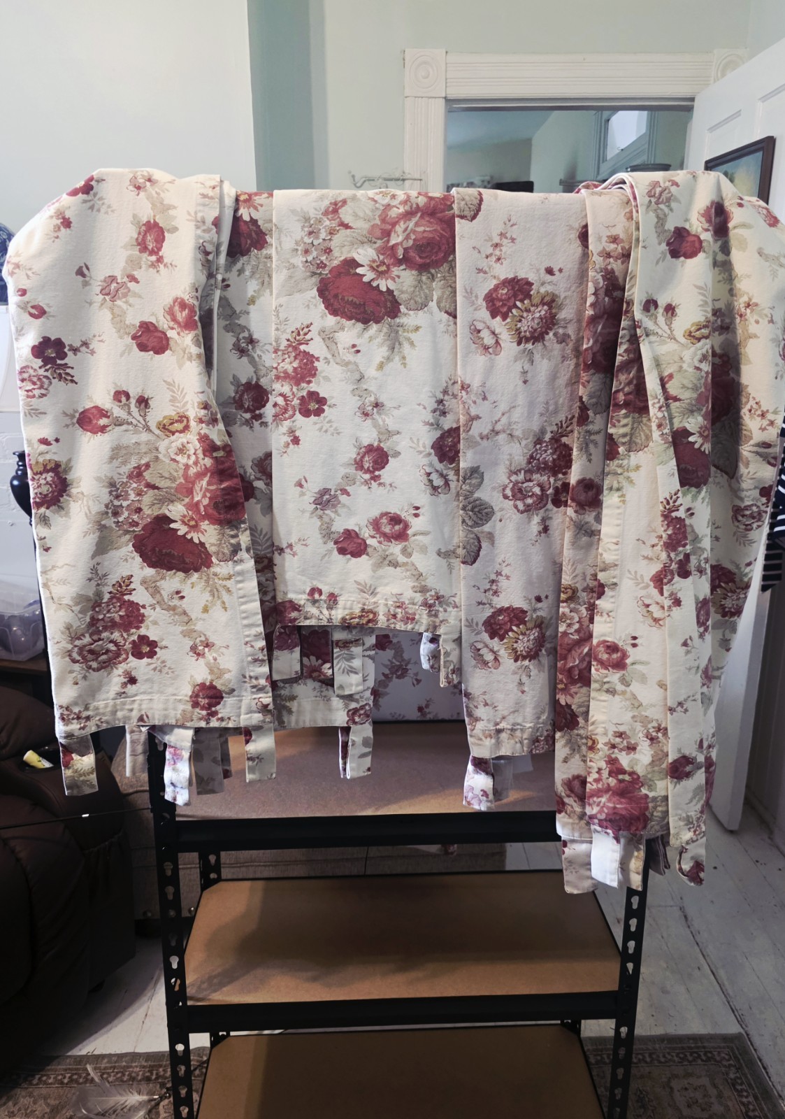 6 Waverly Norfolk Vintage Rose Garden Room Tab Top Curtains Drapes by Target