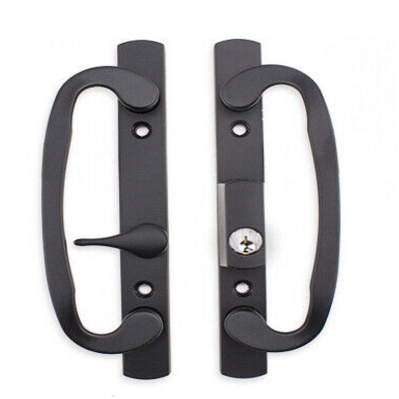 Easy Fix Hardware 8.5 Legacy Sliding Patio Glass Door Offset Latch Black Handle