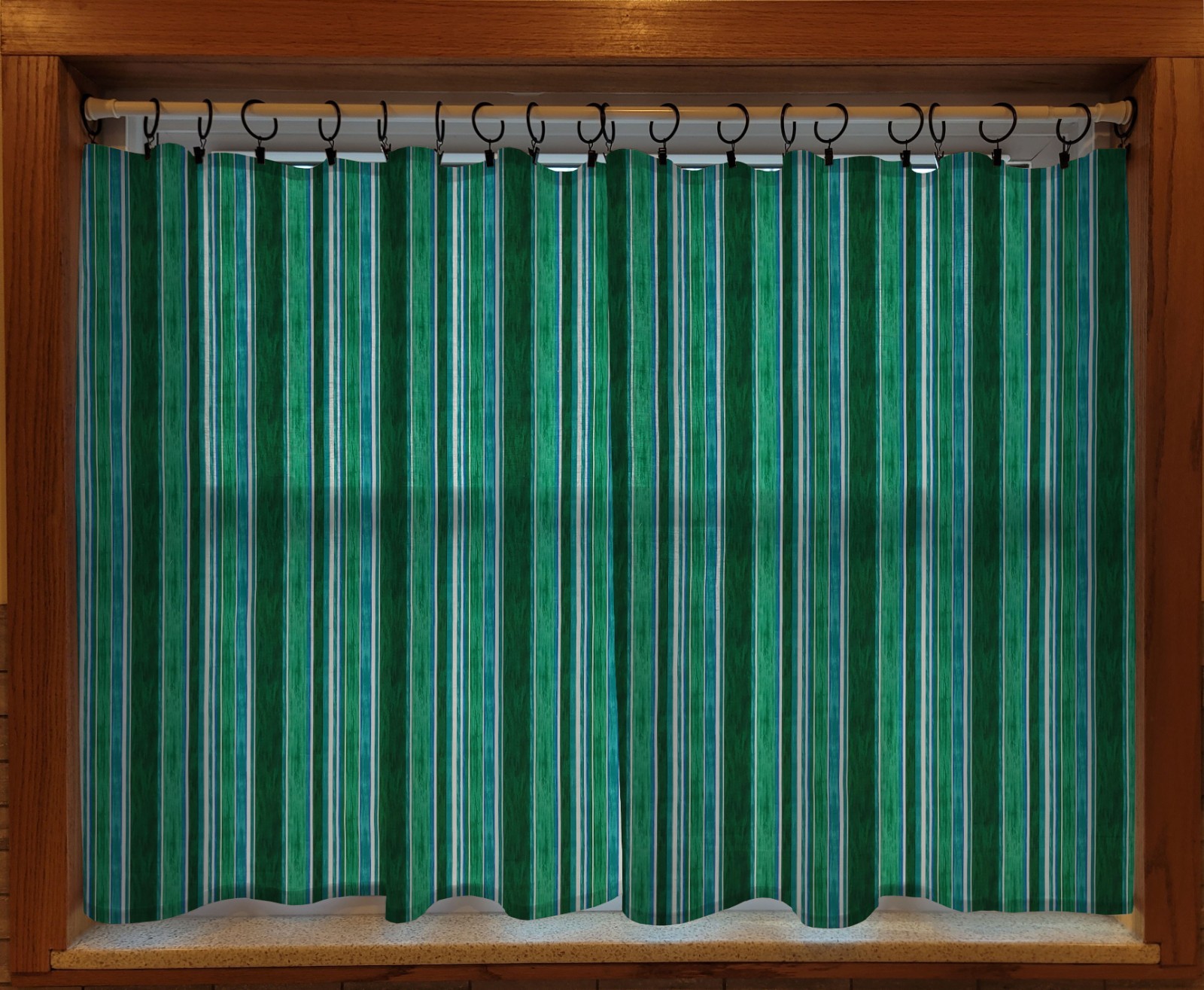 Colorful Stripes Ring Top Valances or Curtains (6 Colors Available)