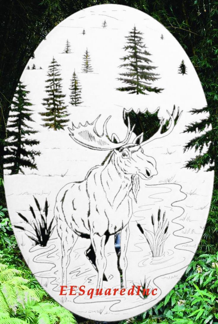 Moose Static Cling Window Decal OVAL 21×33 Western Decor for Sliding Glass Doors
