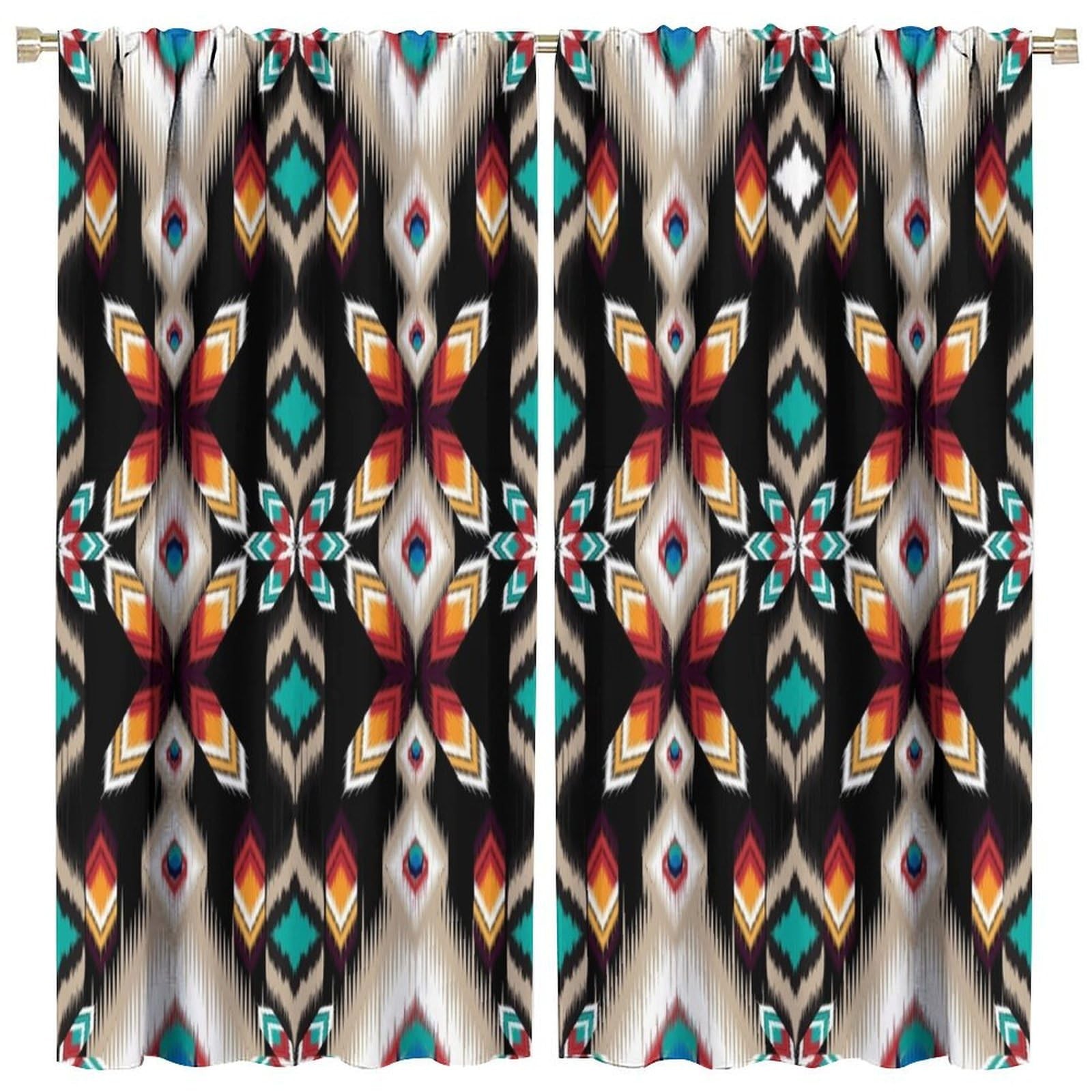 Aztec Native American Curtains for Bedroom Living Room, 82 Inch Southwestern …