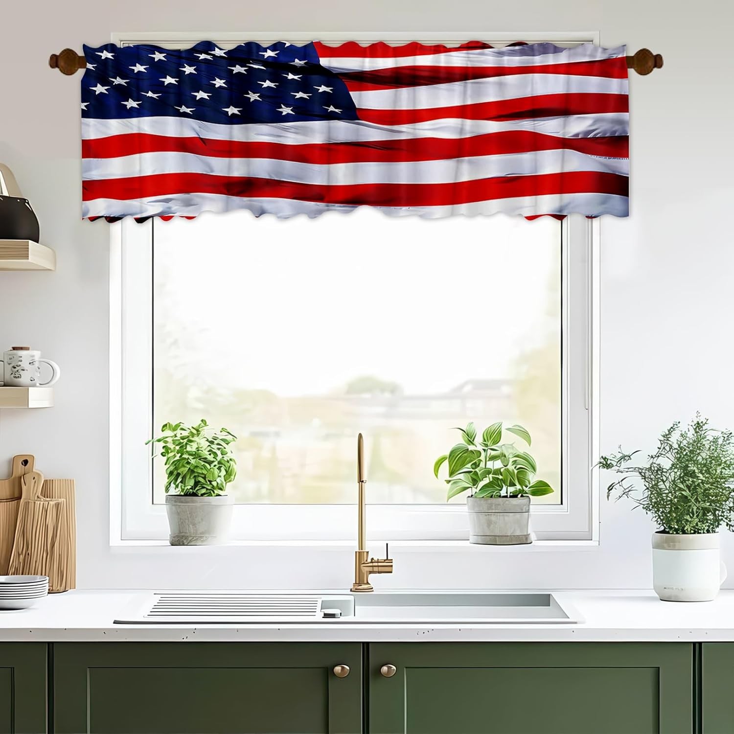 54×18 Inches Watercolor Floral Window Treatment Valance Farmhouse Wildflowers