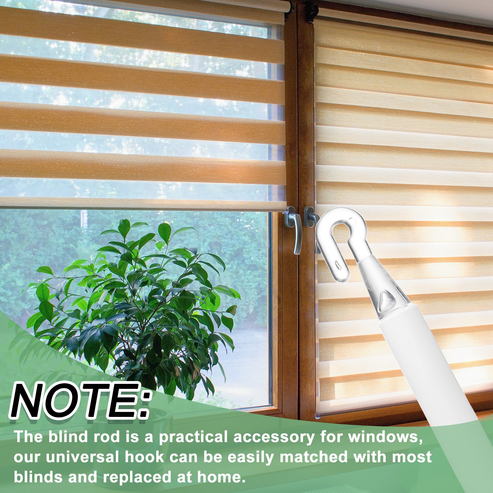 2Pcs 46″ Blinds Wand Replacement Combinable Blinds Tilt Wand with Hook White