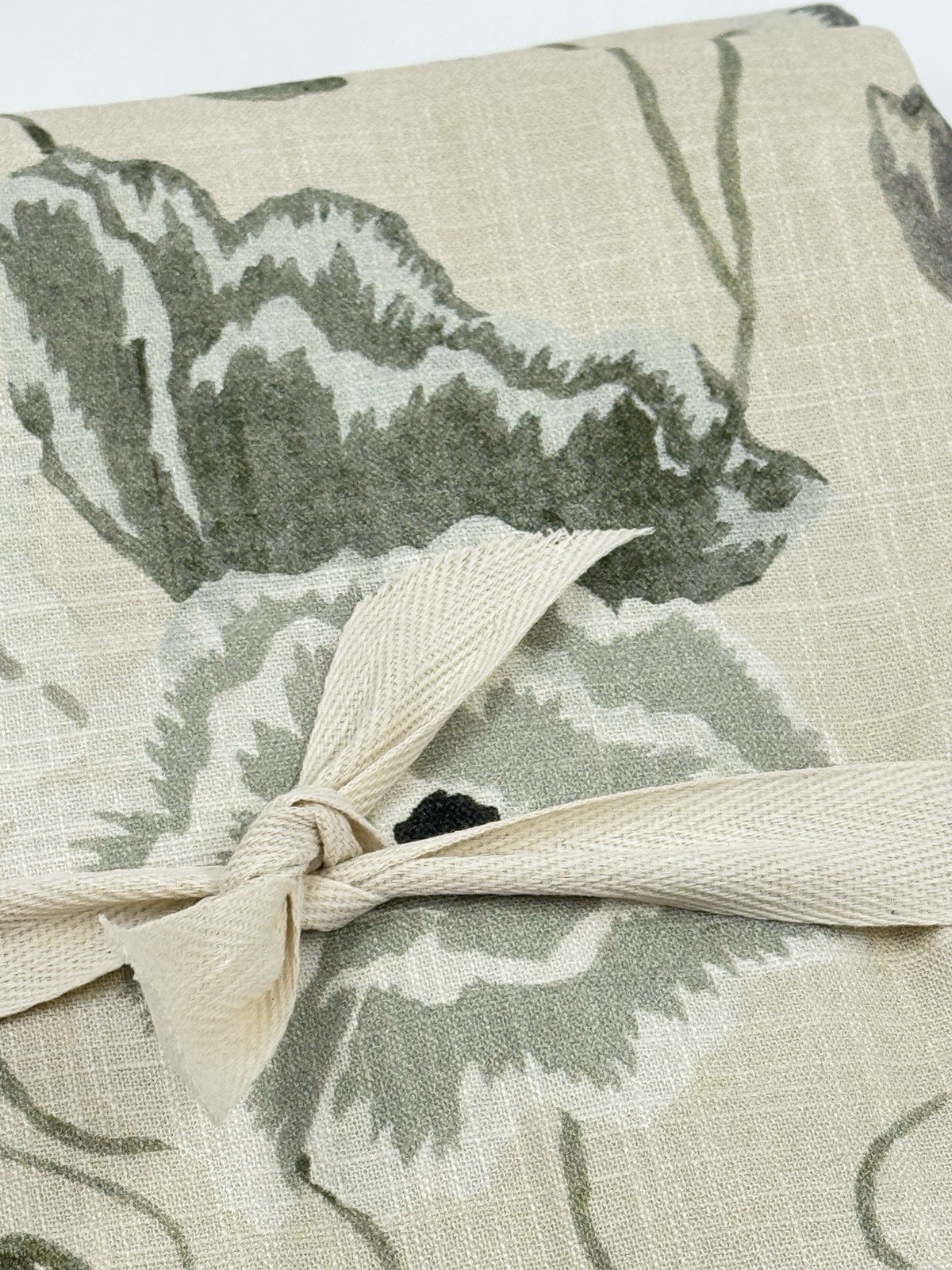 West Elm Poppy Blooms Cotton Lined Curtain (1) 48”x84 Vetiver Green