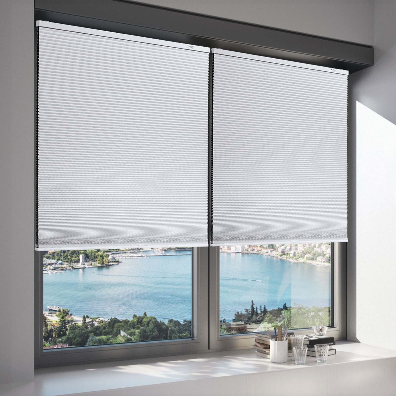 VEVOR Cellular Shades Light Filtering Cordless Cellular Blinds Blackout Privacy