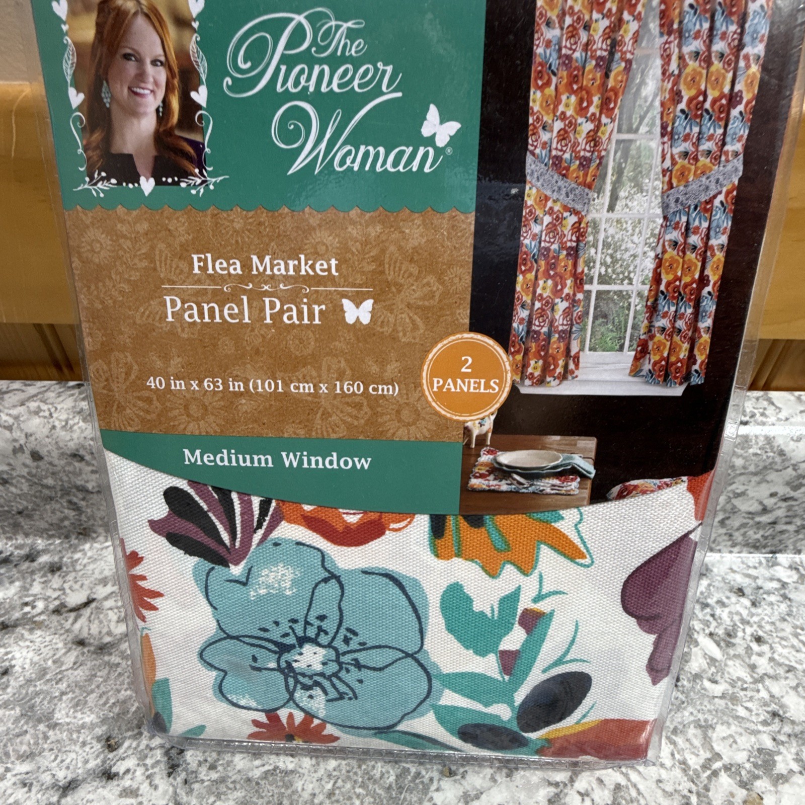 Pioneer Woman Floral Flea Market Curtain Panels 2 Panels Medium Size Window