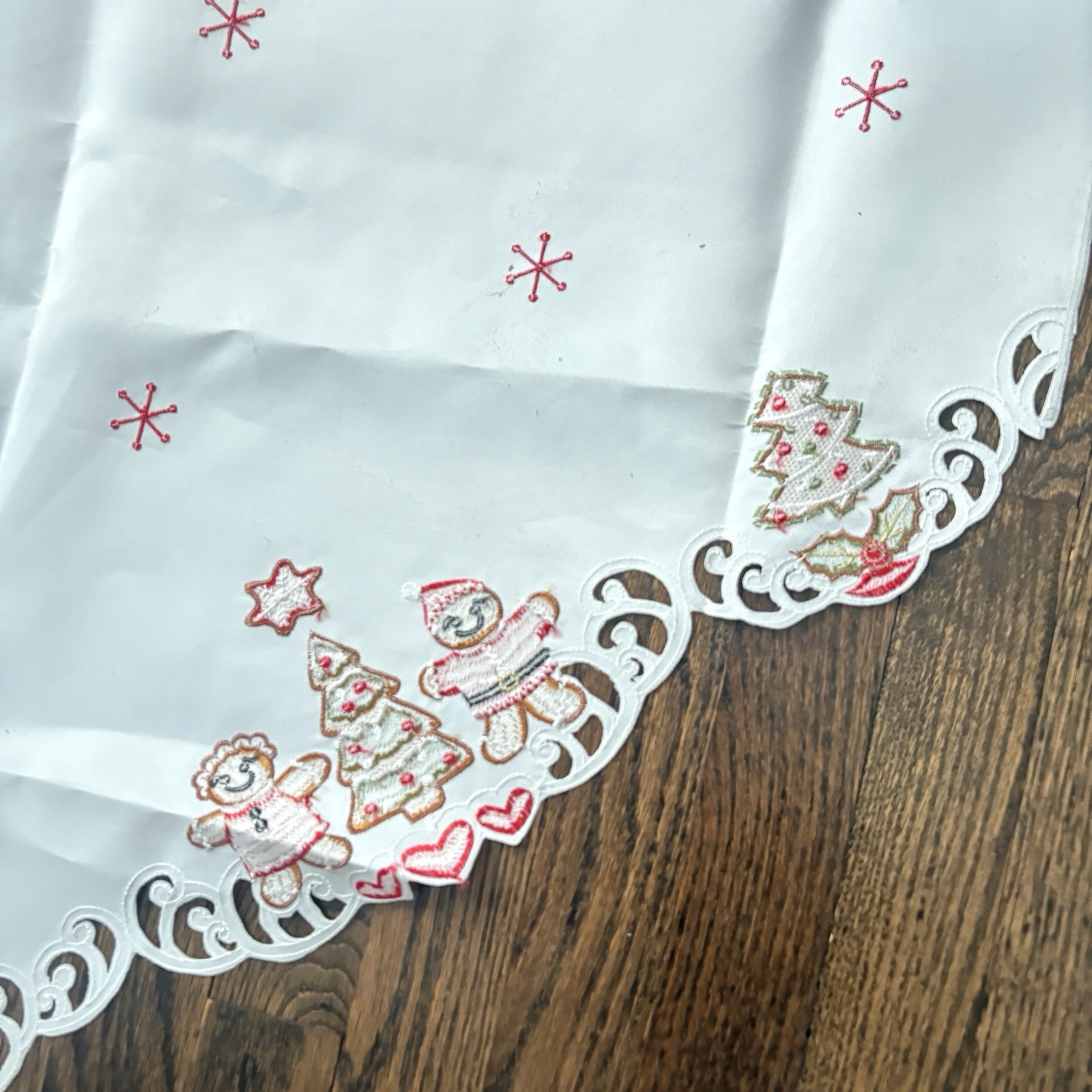 Gingerbread Embroidered Swag Curtains 2 Pc Set 36 Inch Long 29 In Wide Polyester