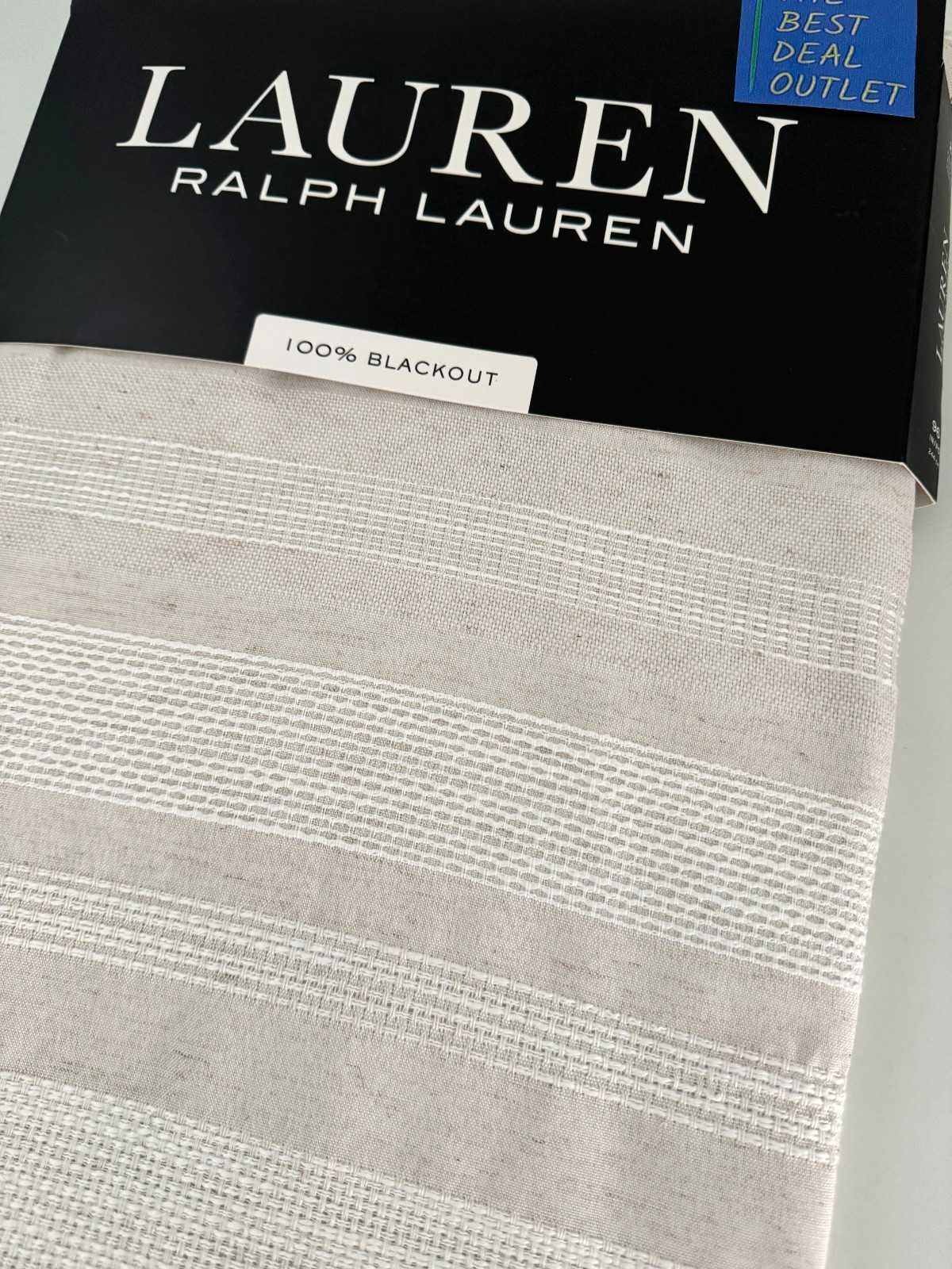 Ralph Lauren Window Curtains 2 Panels 100% Blackout 54 x 96 Linen Carson Natural