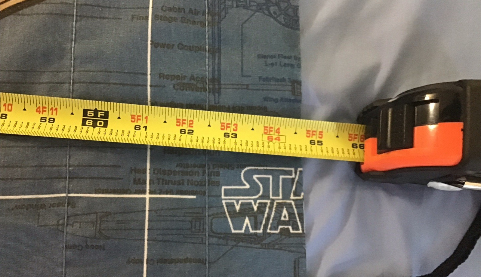 1997 Star Wars 2 Valance + 4 Panel Curtains Blue blueprint Millennium Falcon