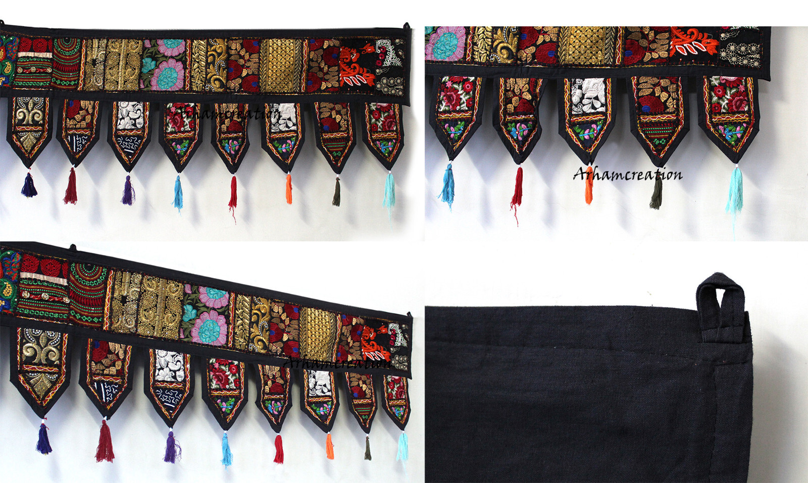 10 pc mix lot cotton patchwork toran door decorative vintage valance 1 pc Free