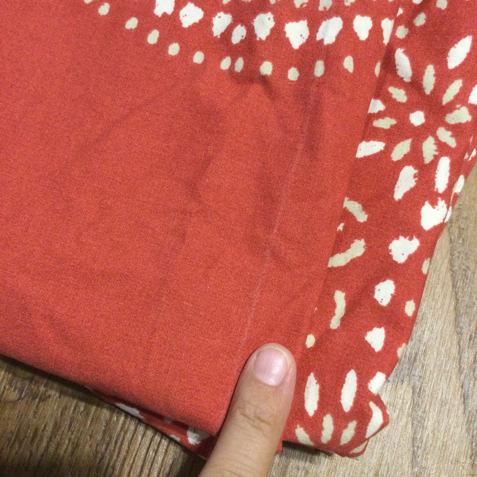 Threshold Set of 2 Red Orange Batik Curtain Panels Cotton Rod Pocket 52” x 84”