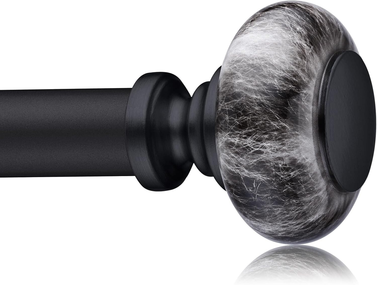 Black Curtain Rods for Windows 28 to 48 Inches, Adjustable Heavy Duty Rods.