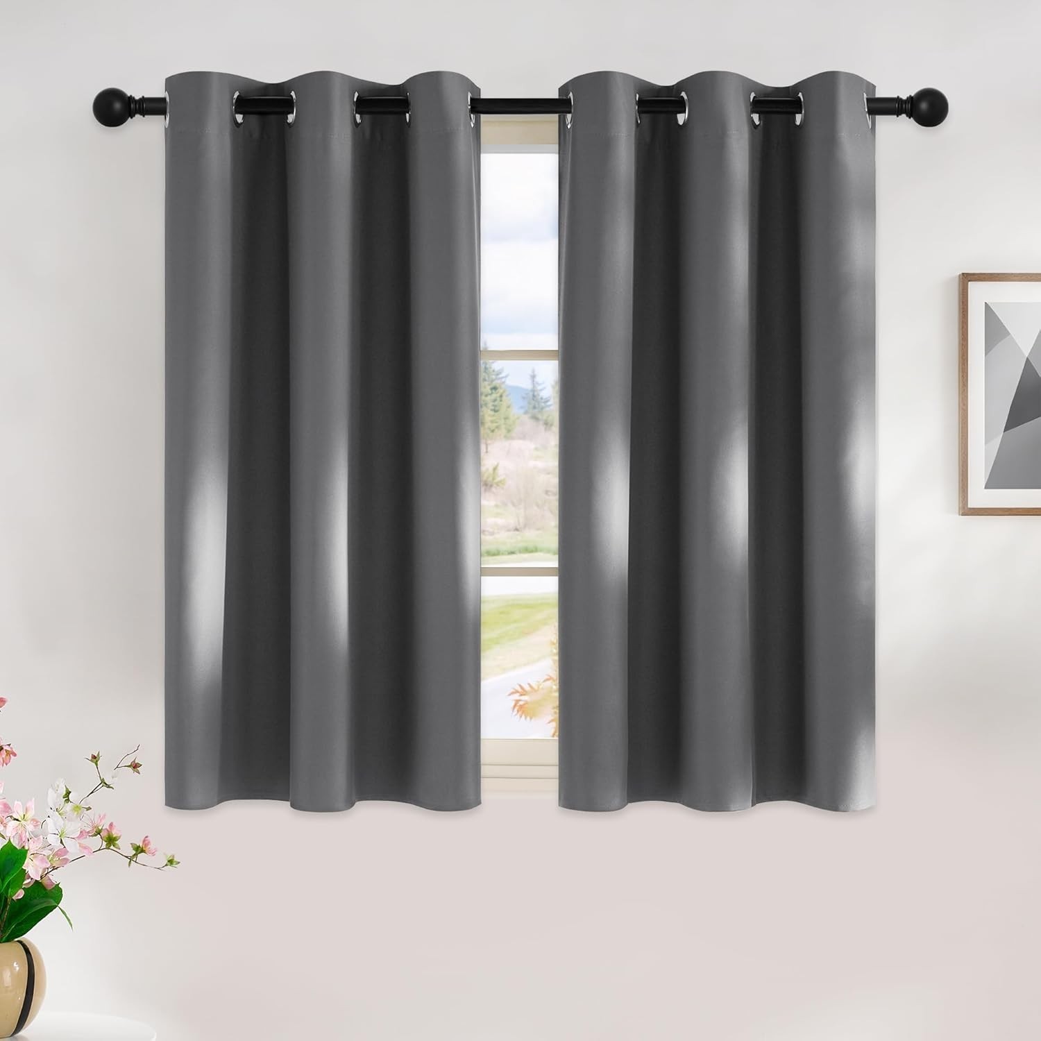 2 PC Heavy Thick Blackout Grommet Window Curtain Drape Treatment Room Darkening