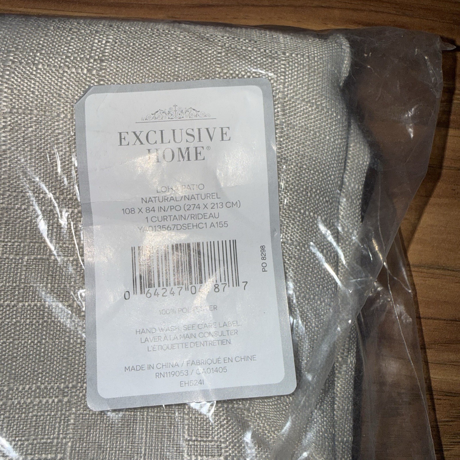 Exclusive Home Loha Patio Curtain Panel Natural Polyester Grommet, 108 x 84 in