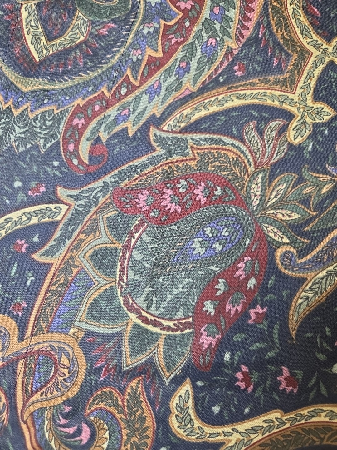 2 Vtg 90s Croscill Valances Jacobean Paisley Rod Pocket Jewel Tones 17.5×88