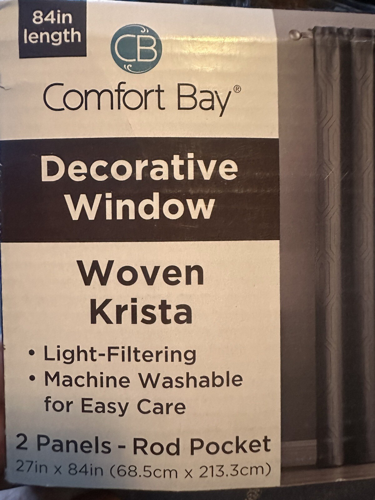 ✨New/Unopened, 2 Panel , Comfort Bay, Woven Krista, Light Filtering Curtains✨