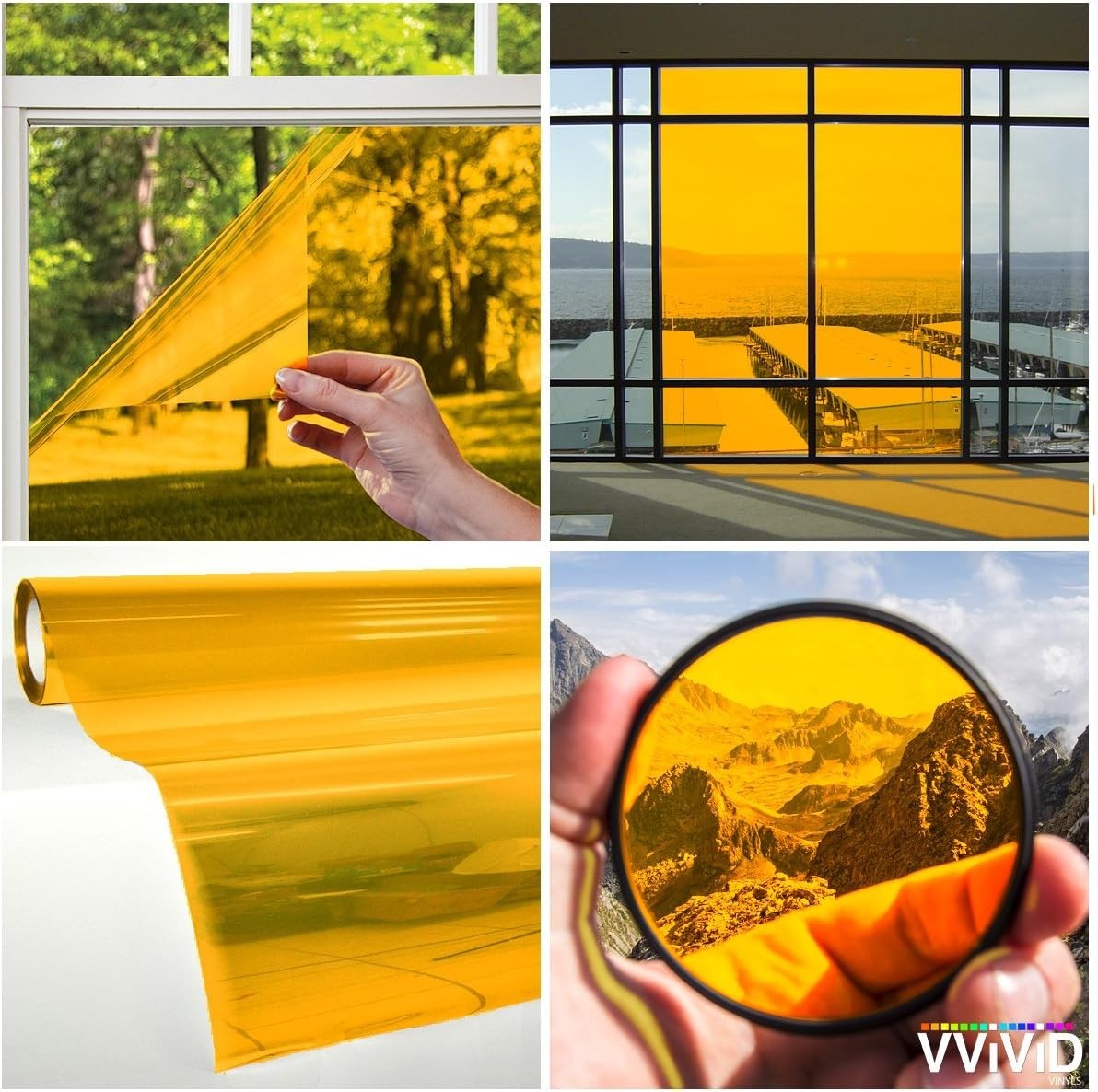 Yellow Transparent Vinyl Window Tint Sheets 1.49ft x 5ft – UV Ray Protection