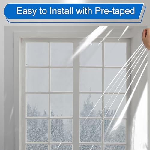 PackYard Thermal Shrink Window Insulation Film Kit 5 47 x 315 inches, Clear