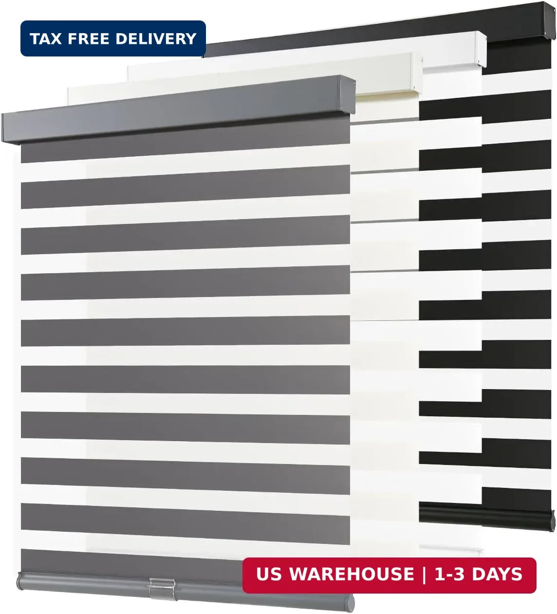 AOSKY Cordless Zebra Blinds for Windows Pull Down Roller Window Shades Dual Laye
