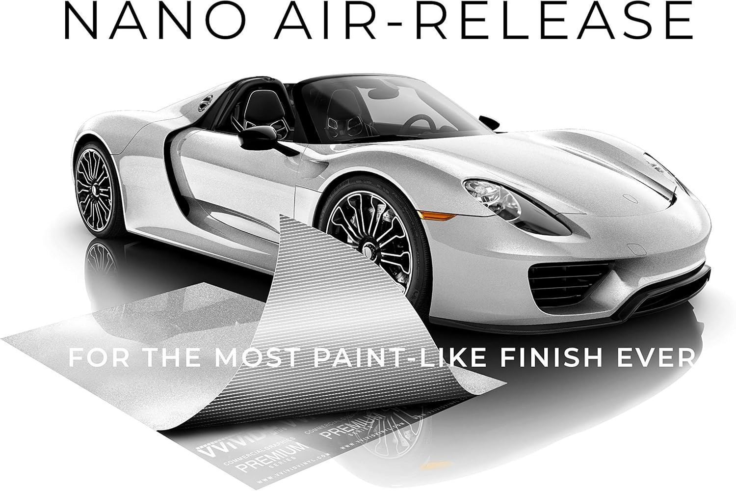 VViViD+ Ultra Gloss Silver Metallic Vinyl Car Wrap Premium Paint Replacement Fil