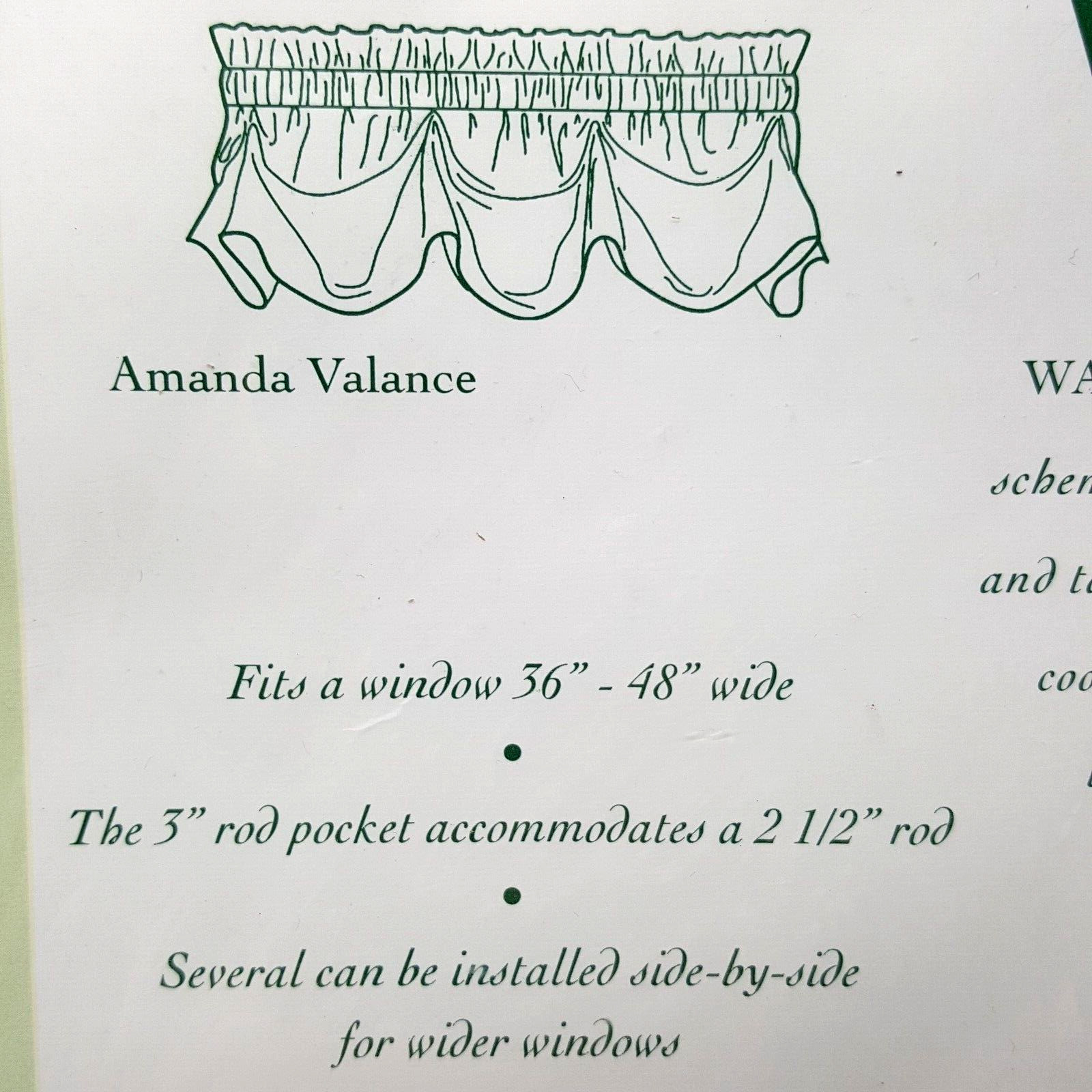 Waverly AMANDA Window Valance Serene Stripe Mineral Aqua Yellow 16″x79″