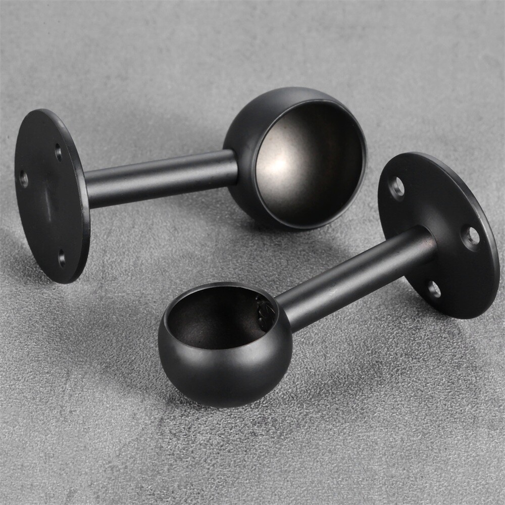 2Pcs Flange Rod Holders Black 5 Size for Ceiling Hanging Pole Wall Hanging Pole