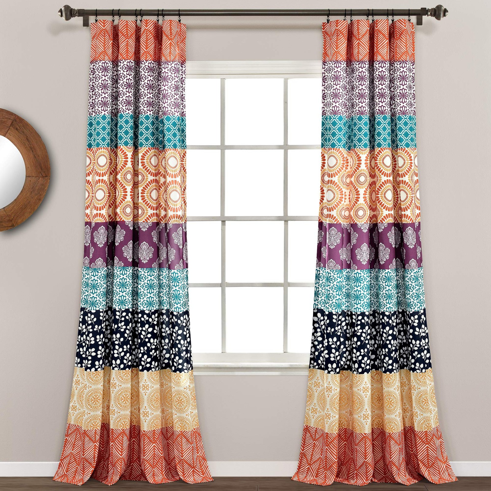 Lush Decor Bohemian Stripe Window Curtain Panels Pair 52 W X 108 L –