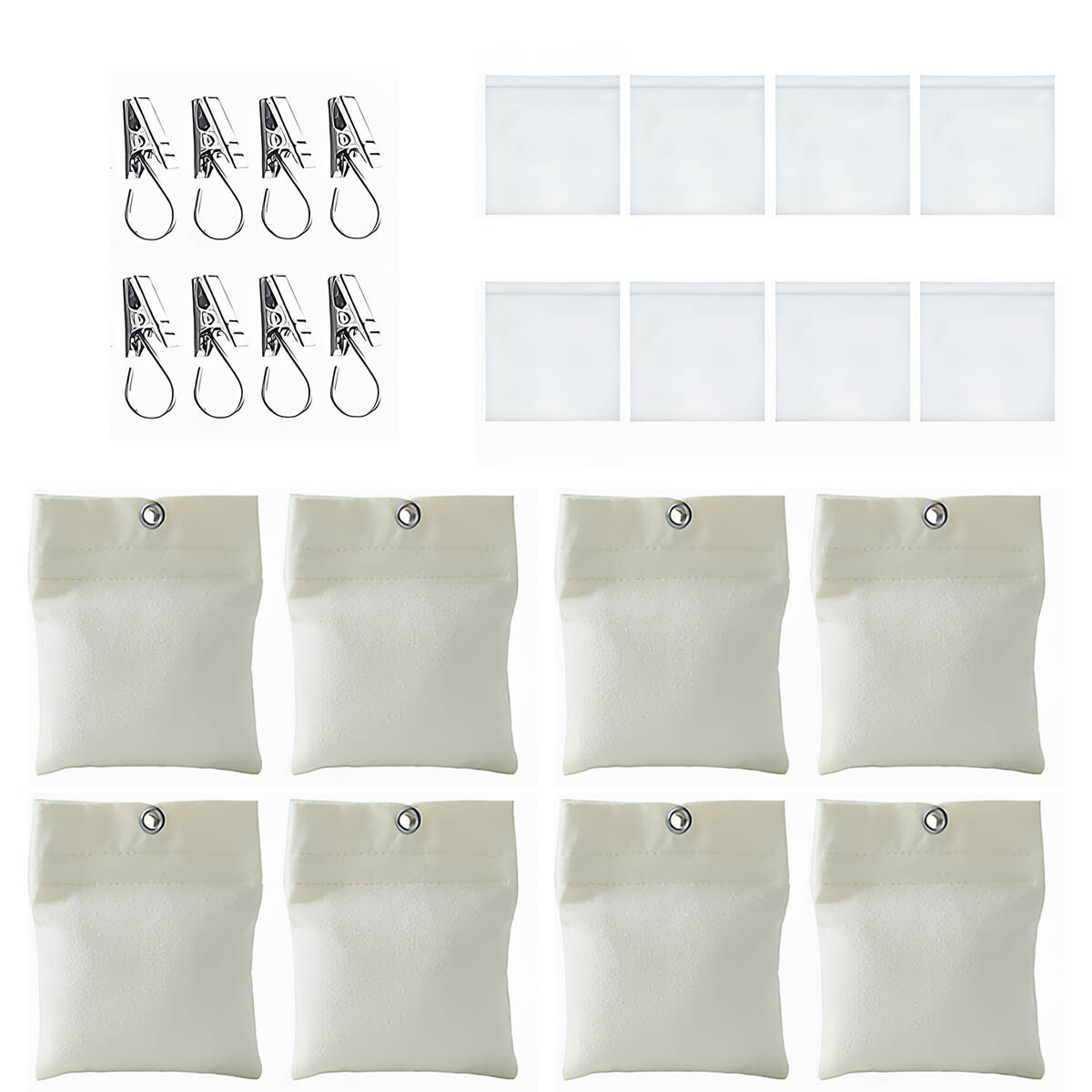 8Pcs Crtain Weights Bag 15oz Sandbag Holders With Fixing Clip For Gazebo Curtain
