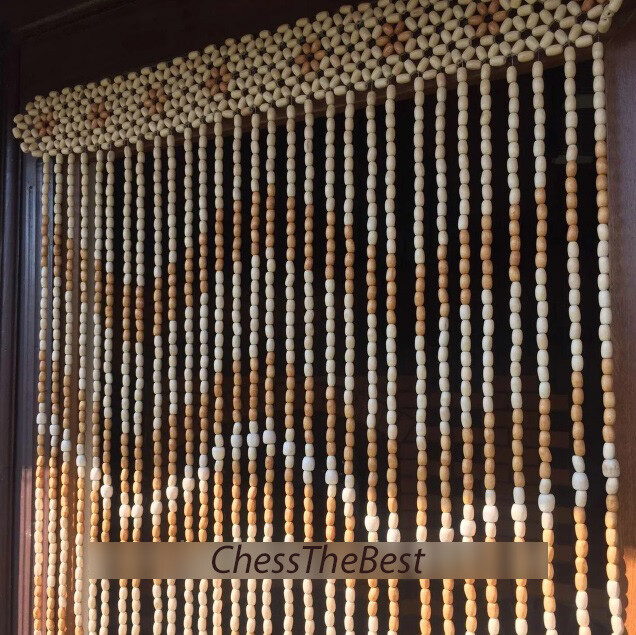 Bead Curtain Doorway, Wood String Beads Curtains, Handmade Wooden Curtain