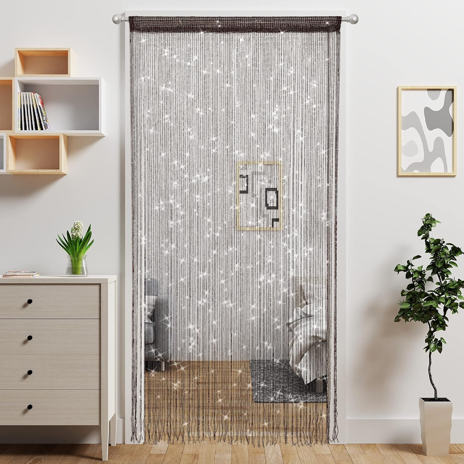 Door String Curtain Doorway Beads Curtains,Hanging Room Divider Beaded Decor Hip