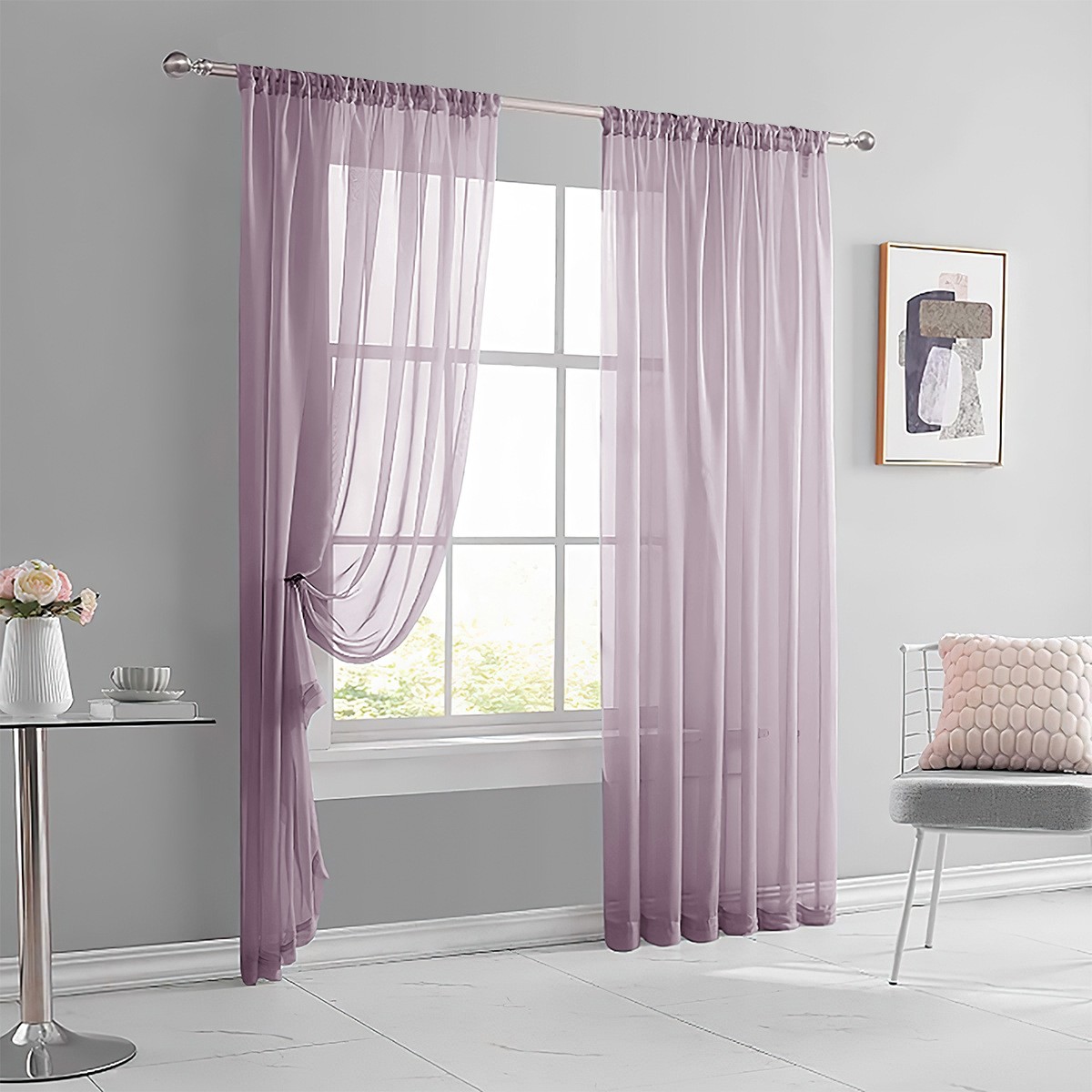 Modern Minimalist Pastoral Curtain & Sheer for Living Room Bedroom Study