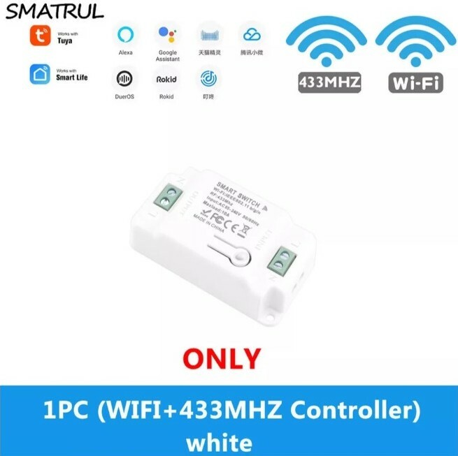 Smart Wifi Module RF 433Mhz Wireless Relay Google Home Alexa 2 in 1
