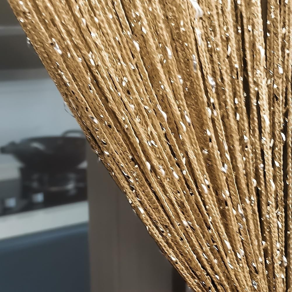 ave split Decorative Door String 39.3″W x 78.7″L (Pack of 1), Champagne
