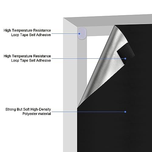 Blackout Window Cover 157×57 Inch Hook and Loop Portable Shades No Residue for