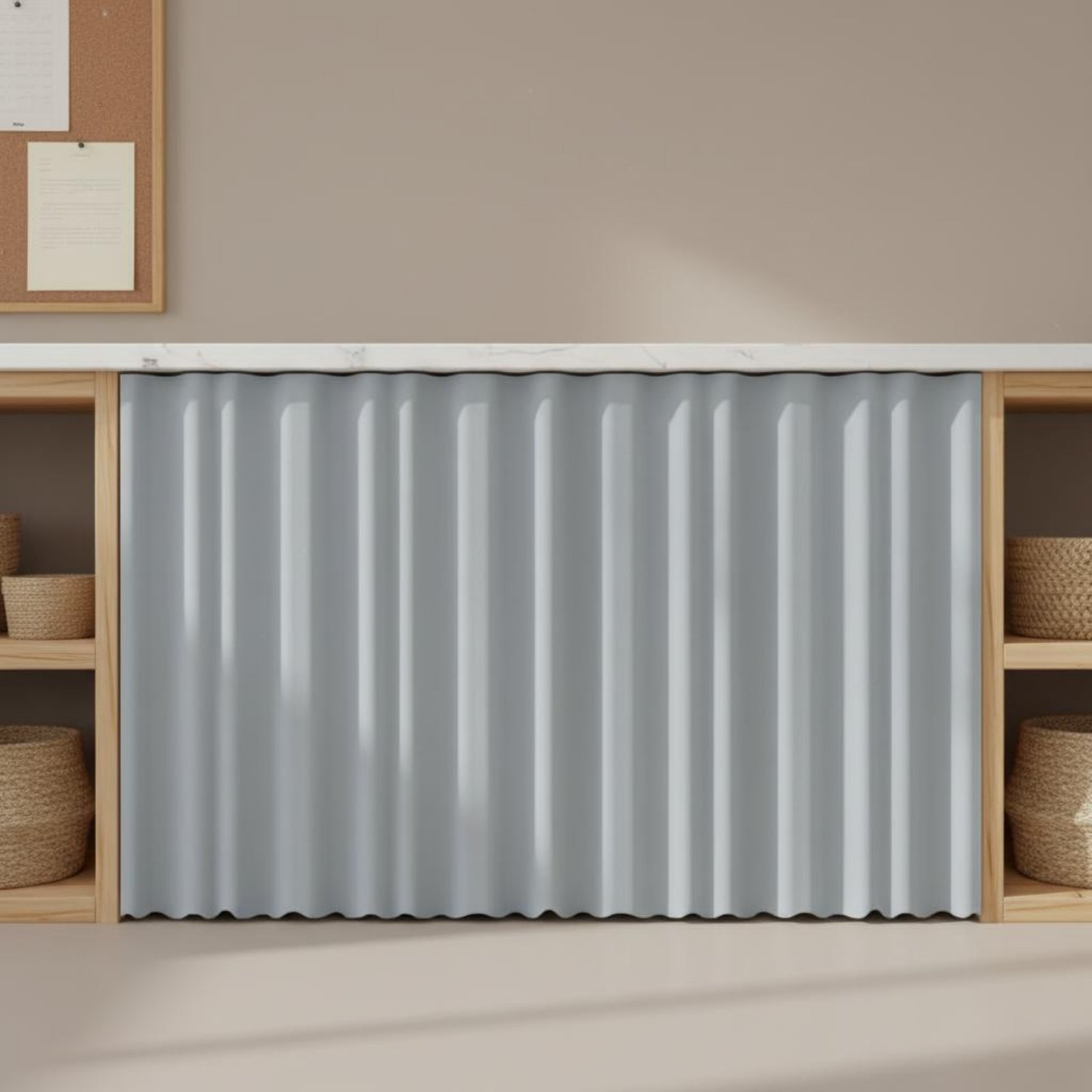 Hook and Loop Cabinet Curtain Solid Color Design Cabinet Curtain Long-Lasting