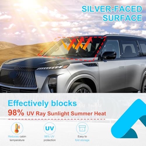 Windshield Sun Shade Compatible with Infiniti QX80, Front for Infiniti QX80