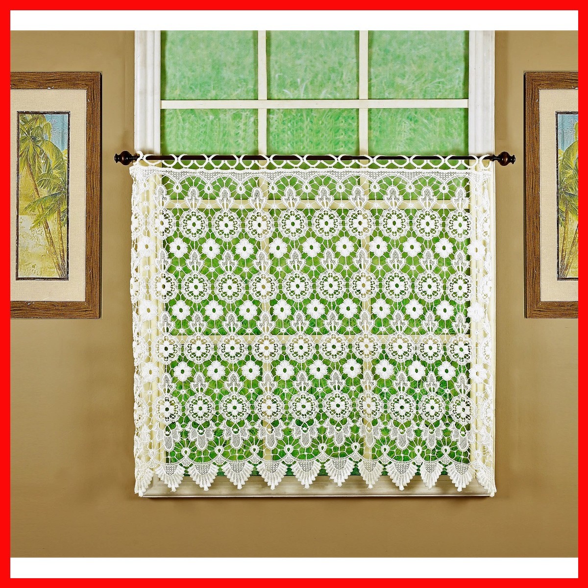 Today’S Curtain Todays Curtain Medallion Macram Tier 36Ecru35W X 36L Lh0106K