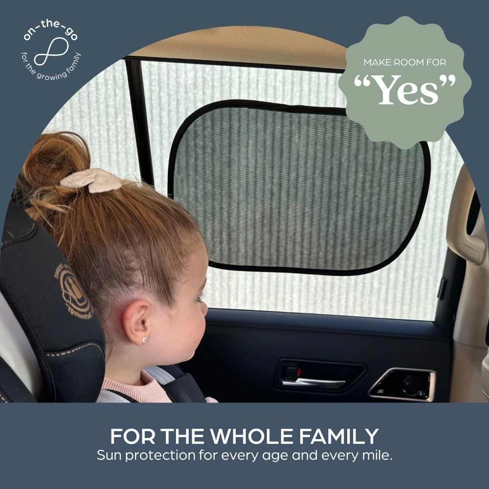 UPF 50+ Car Window Sun Shades 2 Pack Static Cling Sunshades for Side Windows