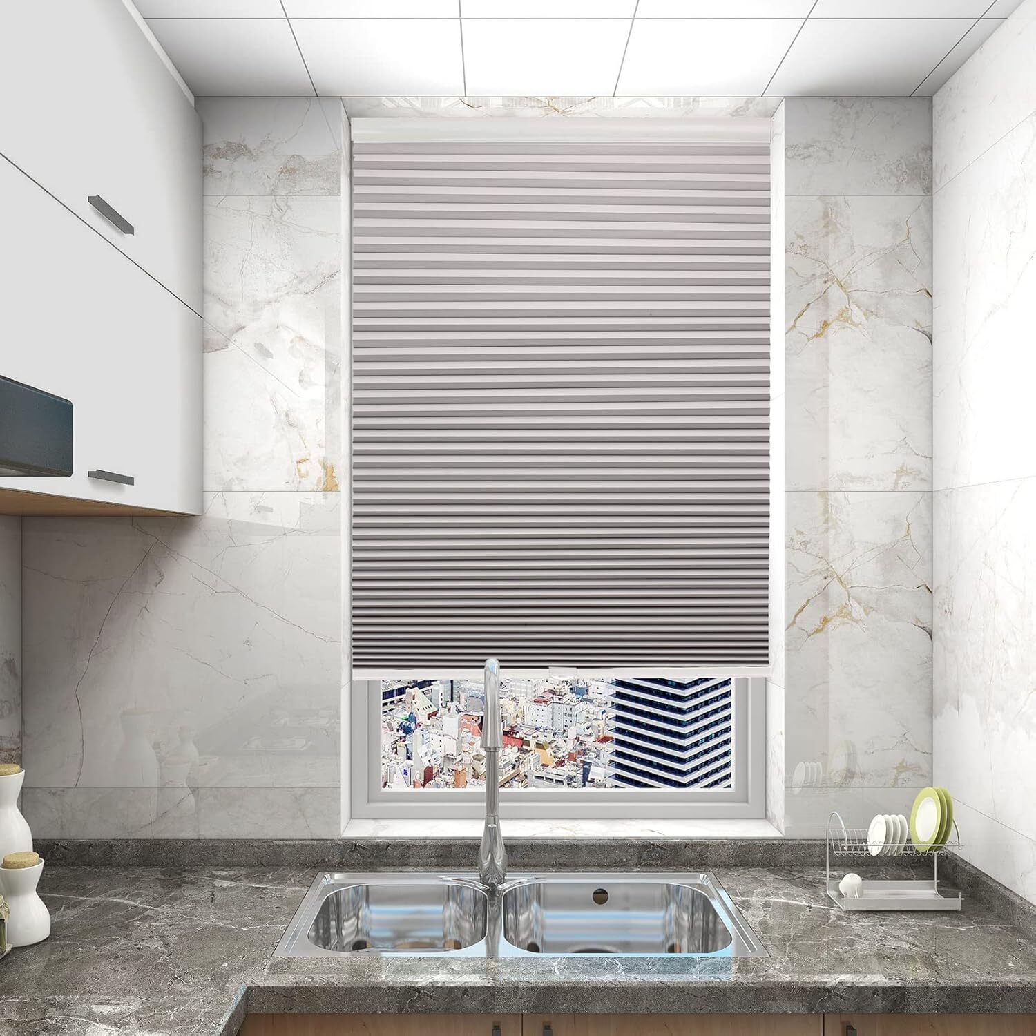 Changshade CUSTOM Made Blackout Cordless Honeycomb Cellular Shades Window Blinds