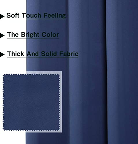 Blue Curtains 84 Inch Long Blackout Curtain for 52″W x 84″L (Pack of 1) Navy