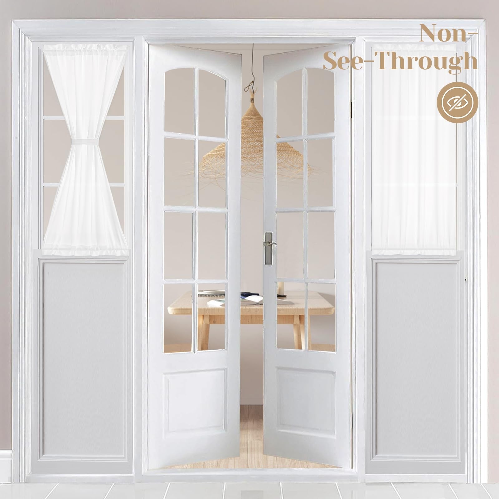 Non-See-Through French Door Curtains Set of 2 for Front Door, Light Filtering…