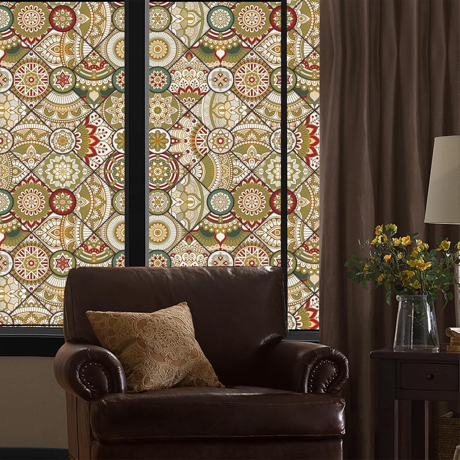 Privacy Decorative Window Film for Home Non-Adhesive Frosted Static Cling Bathro