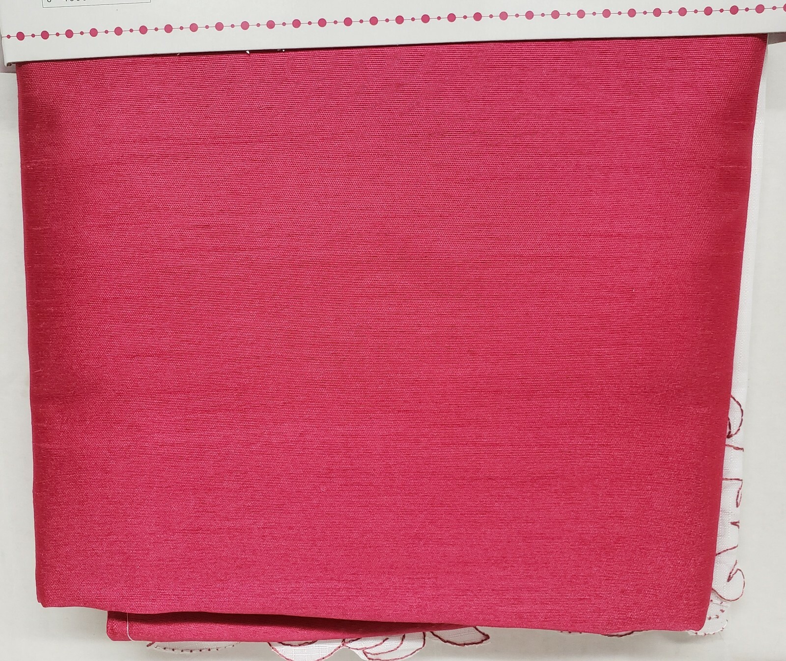 3pc. Embroidered Curtains Set: 2 Tiers & Swag (60″x36″) VIVID ROSE FLOWERS,OG,RT
