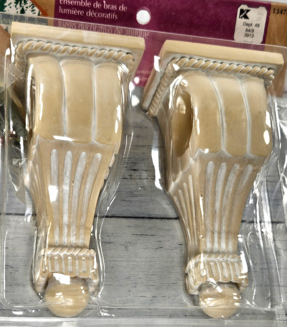 VTG Decorative Sconce Set of 2 K-Mart Woodland Collection 13470 for Curtain Rod