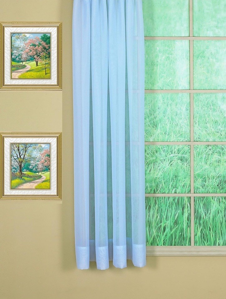 Today’s Curtain Emelia Original Voile Panel 63″, Sky Blue, 60″ W x 63″ L