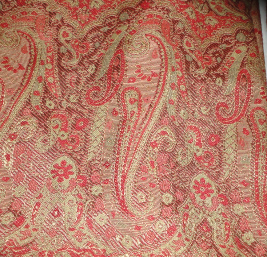 PIER 1 SUTTON WARM RED GOLD PAISLEY (3) Lined Curtain Panels 53×82