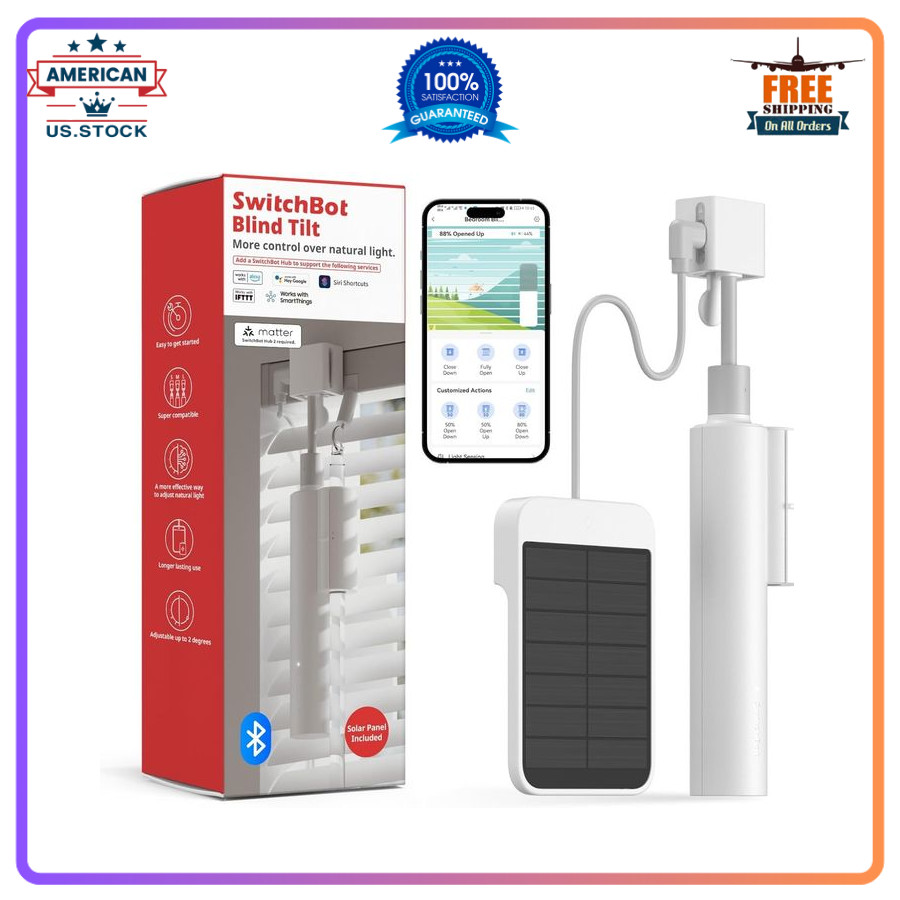 SwitchBot Blind Tilt Motorized Smart Blinds Solar Powered Bluetooth Control