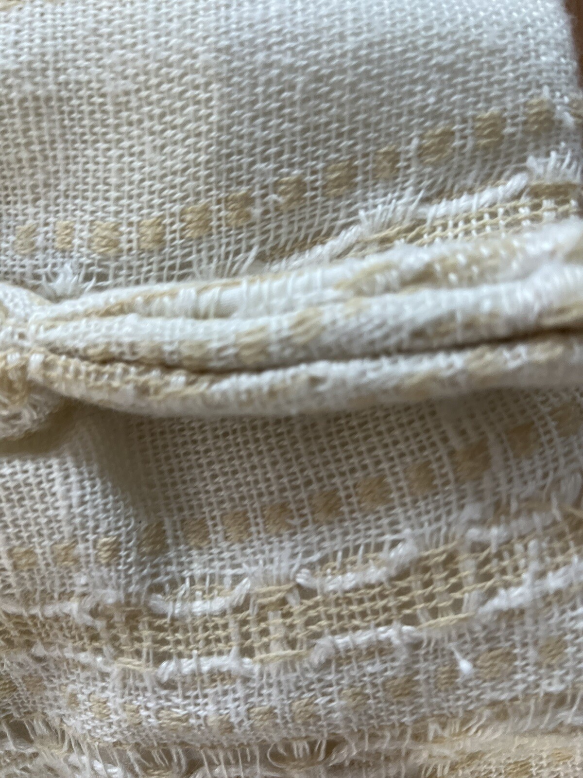 1Pr VTG CURTAINS MCM Woven Crème White Lined Pinch Pleat 100W X84”L Soft