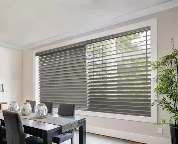 Driftwood Gray Coordless 2.5″ Faux Wood Blind-35″W x 48″L (Actual Size:34.5″W)