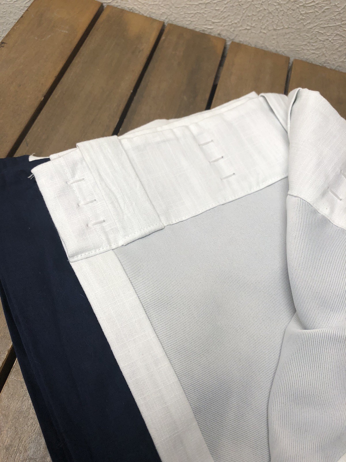Pottery Barn Kids White Blue Border Blackout Curtain 1 Panel 44×84″ NWOT